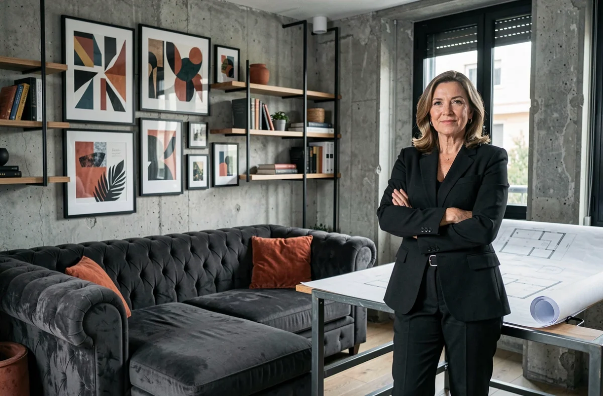 Béatrice Recoing décoratrice d'intérieur à Marseille dans un appartement au style industriel contemporain