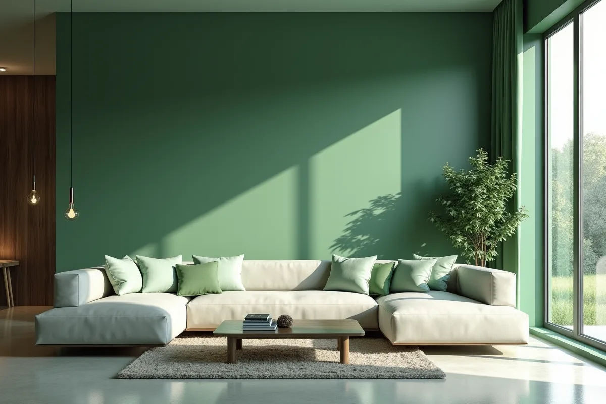 Nuance apaisante de vert d'eau dans un intérieur moderne