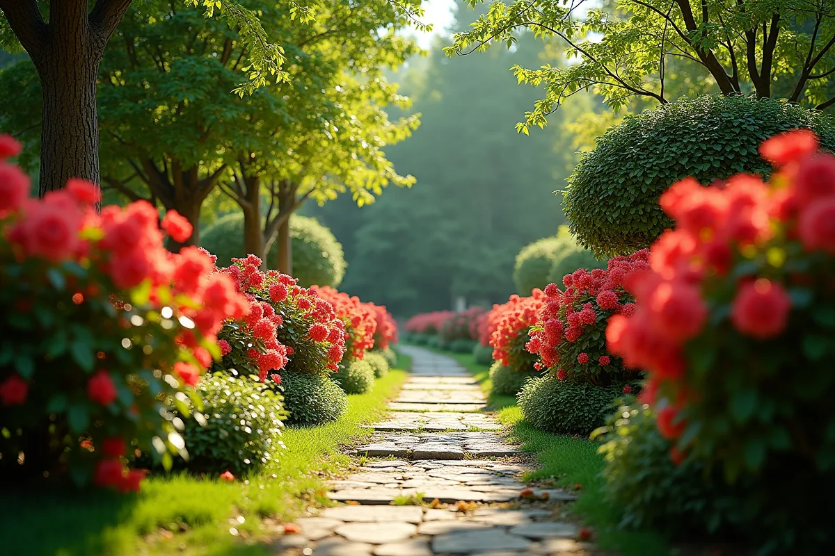 Arbustes à fleurs rouges apportant éclat et couleur au jardin