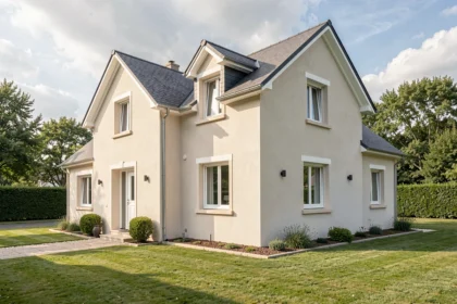 Maison individuelle avec façade isolée et enduit récent